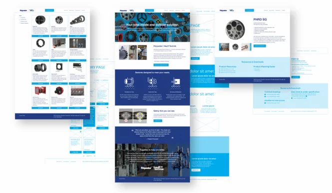 polywater website mockups